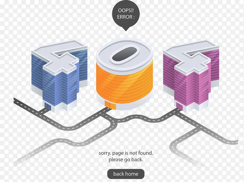卡通手绘404页面网页插画