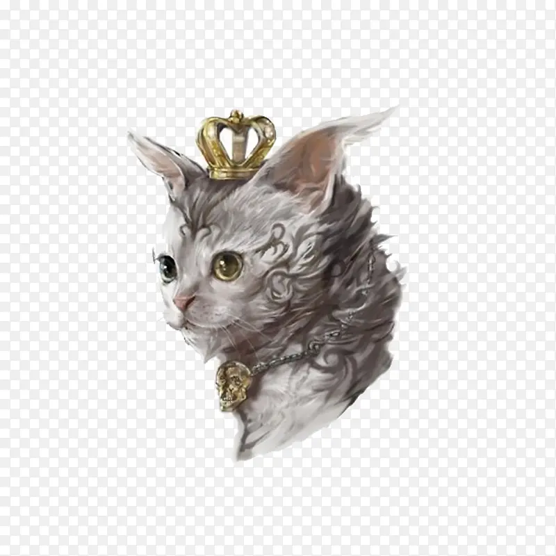 戴皇冠的猫咪简图