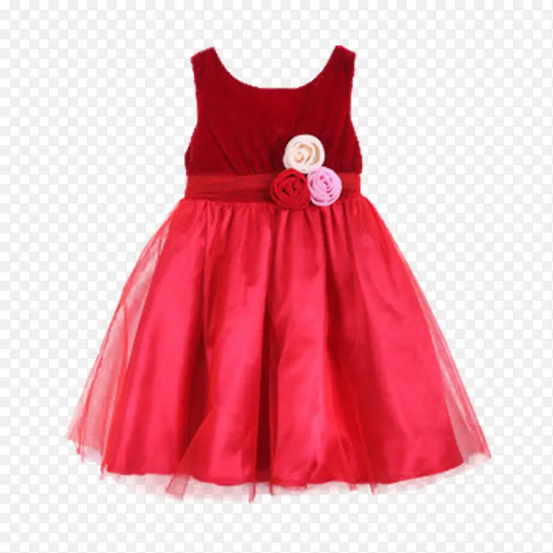 儿童红色唯美纱裙