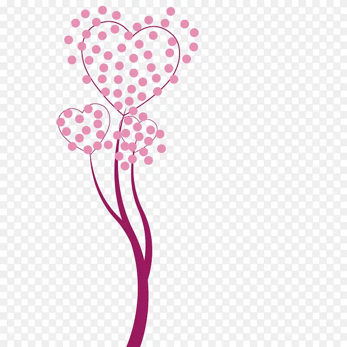 粉色甜美植物小树