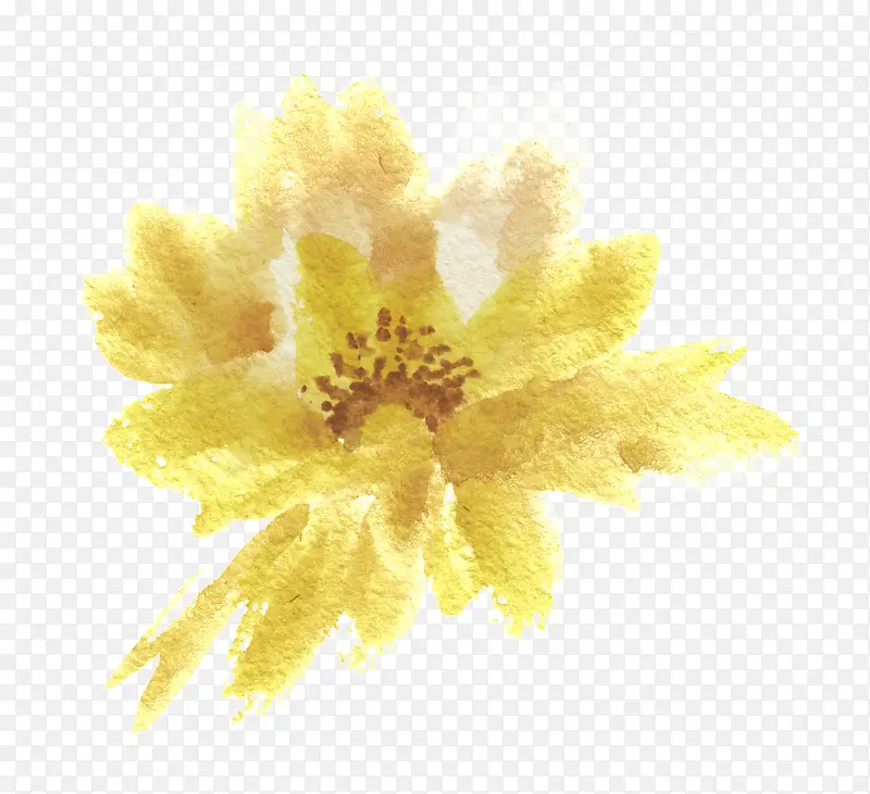 手绘黄色花朵PNG素材