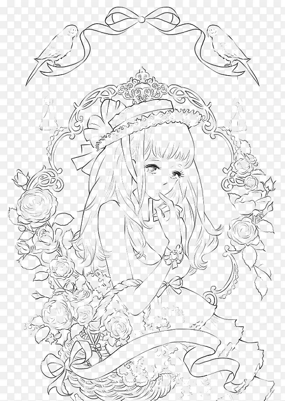 线描手绘人物