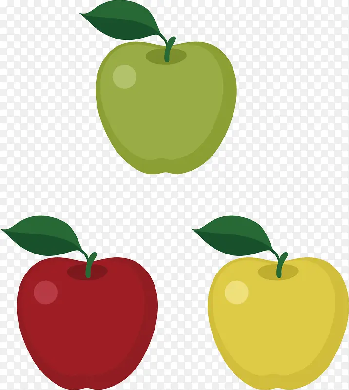 矢量图各种颜色苹果