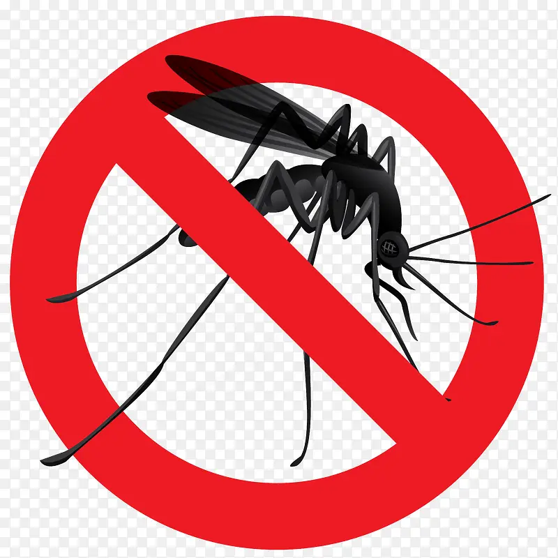 简约红色圆形禁止蚊子图标设计免