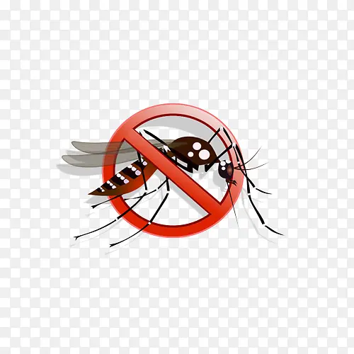 卡通立体禁止蚊子传染病毒图标免