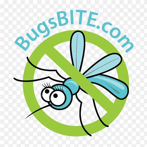 卡通可爱的绿色清新禁止蚊子图标