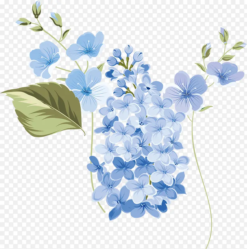 鲜花绿叶矢量图下载