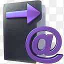 电子邮件文件夹邮件发送暗玻璃