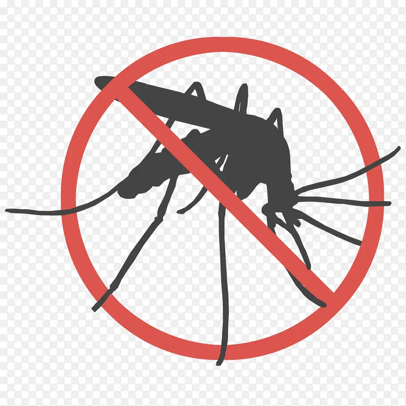 简约圆形禁止蚊子控制疾病图标免