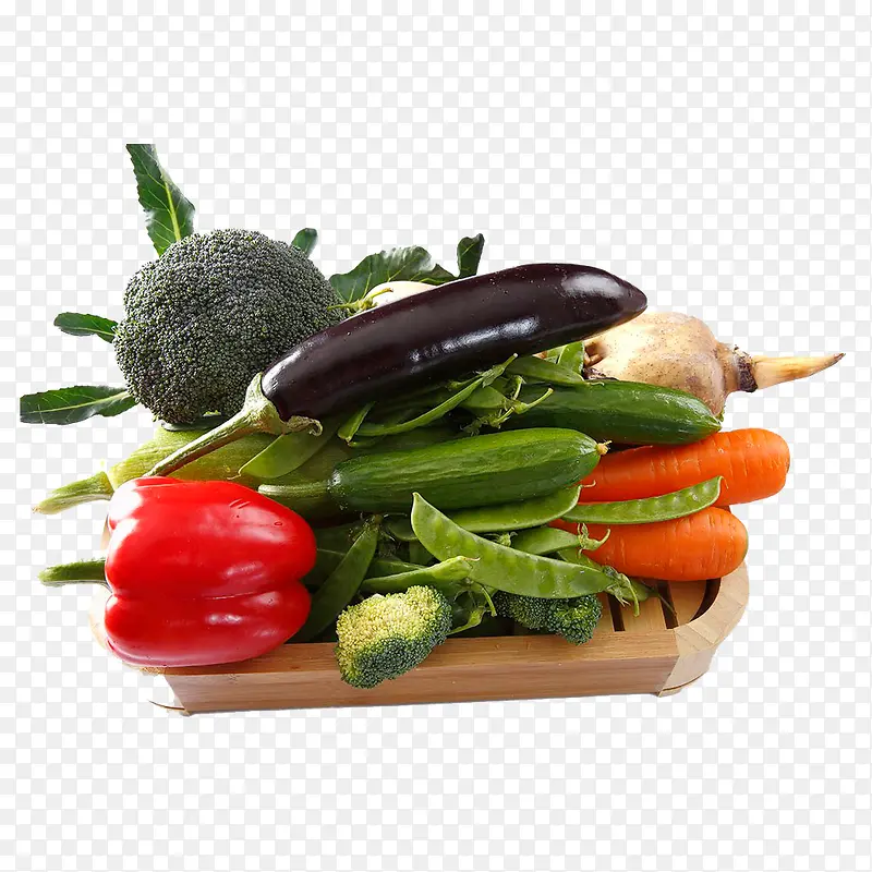 菜板上的各种新鲜蔬菜