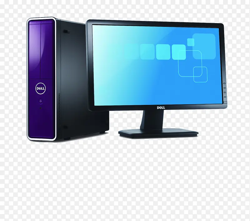 立体科技蓝屏的台式电脑免抠