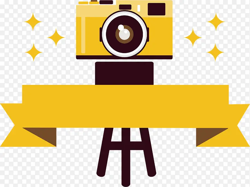 黄色照相机标题框