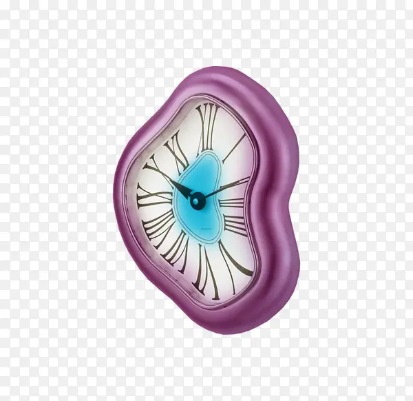 紫色不规则边框钟表