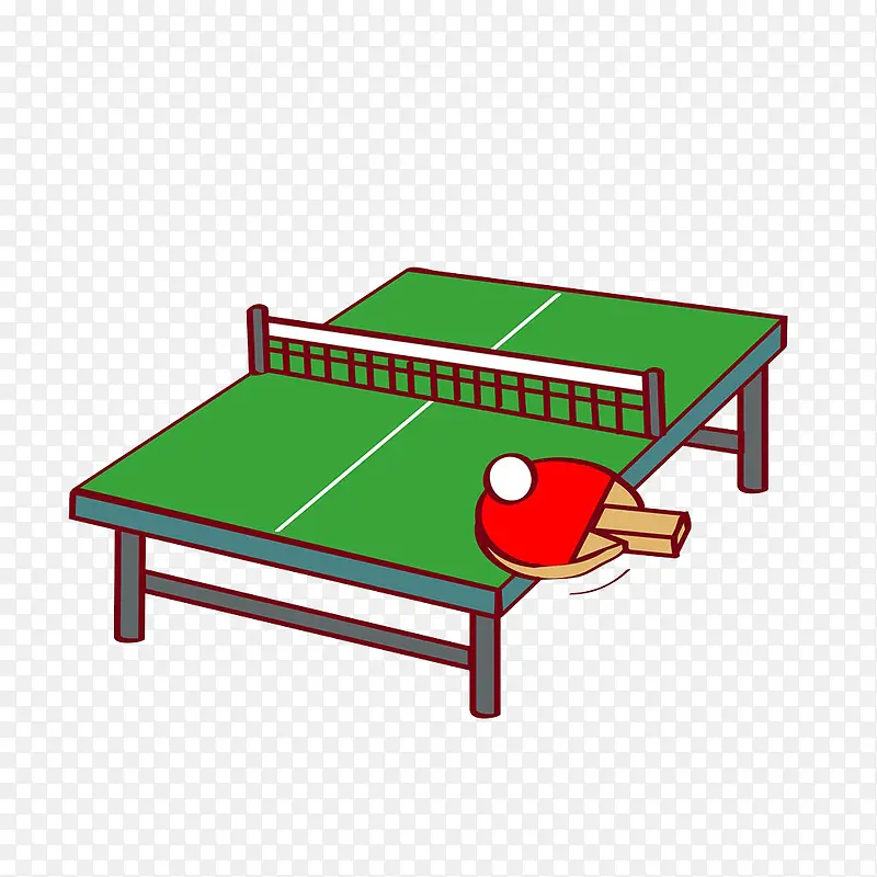 乒乓球台插画