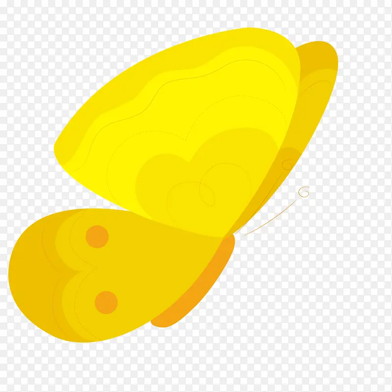 卡通黄色的蝴蝶昆虫设计