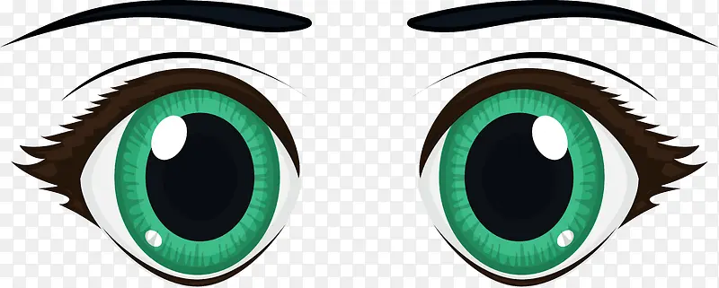 绿色矢量眼睛素材
