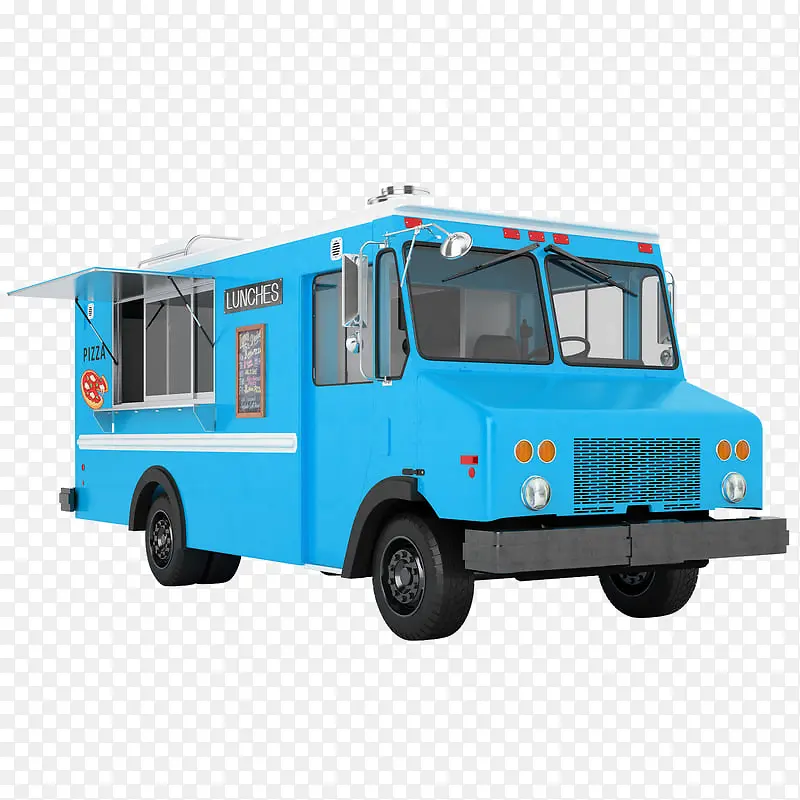 蓝色卡通造型早餐车