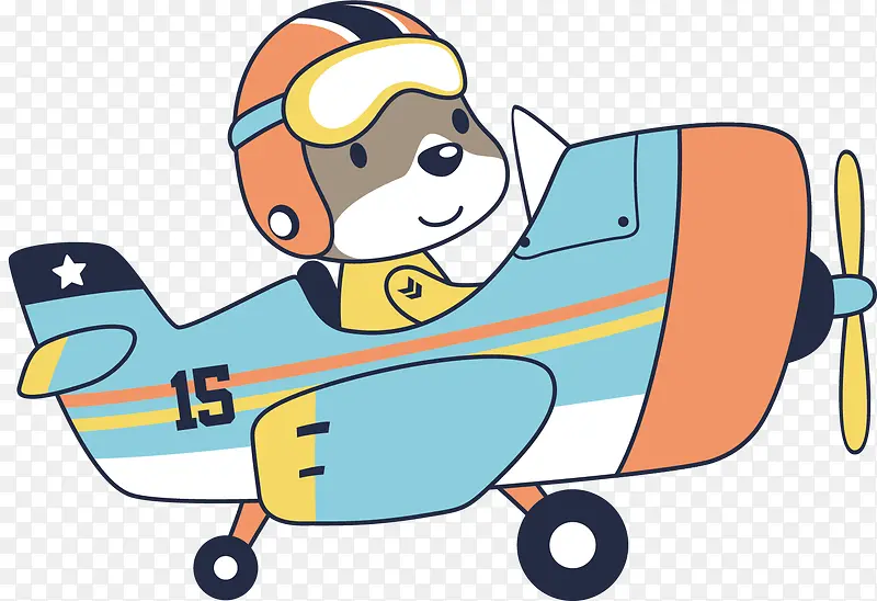 矢量图开飞机的小狗