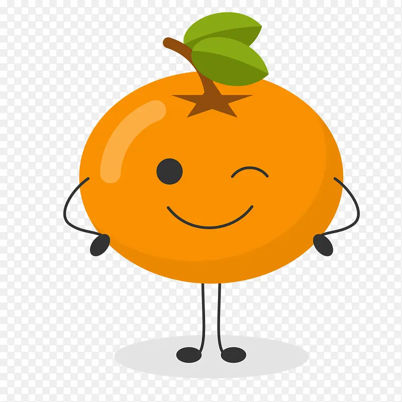 橙色橘子可爱表情