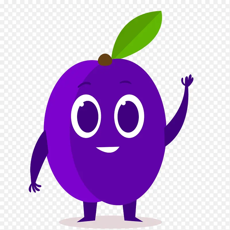 卡通紫色的水果表情设计