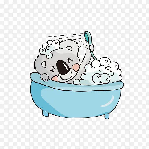 洗澡中的小熊图片
