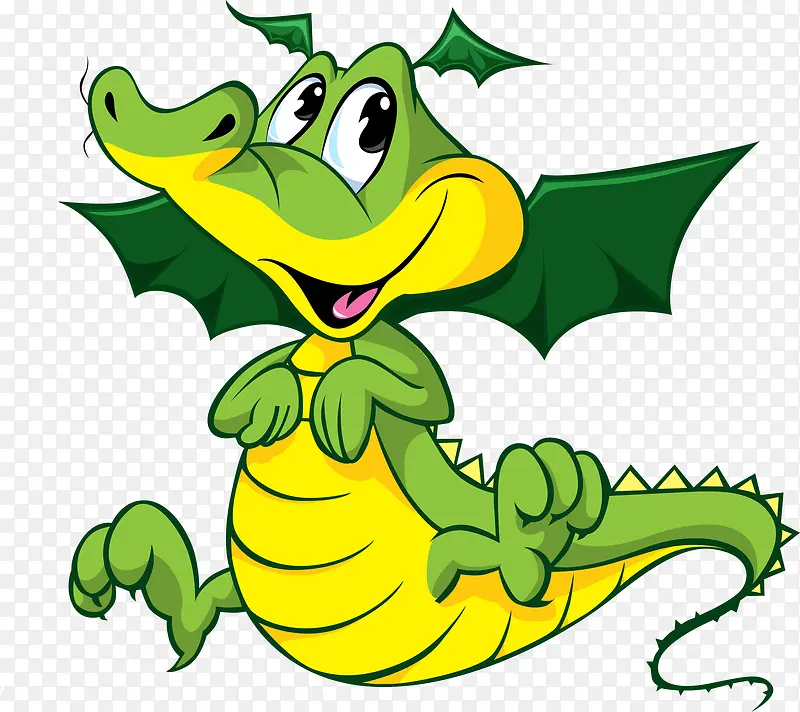 卡通绿色鳄鱼