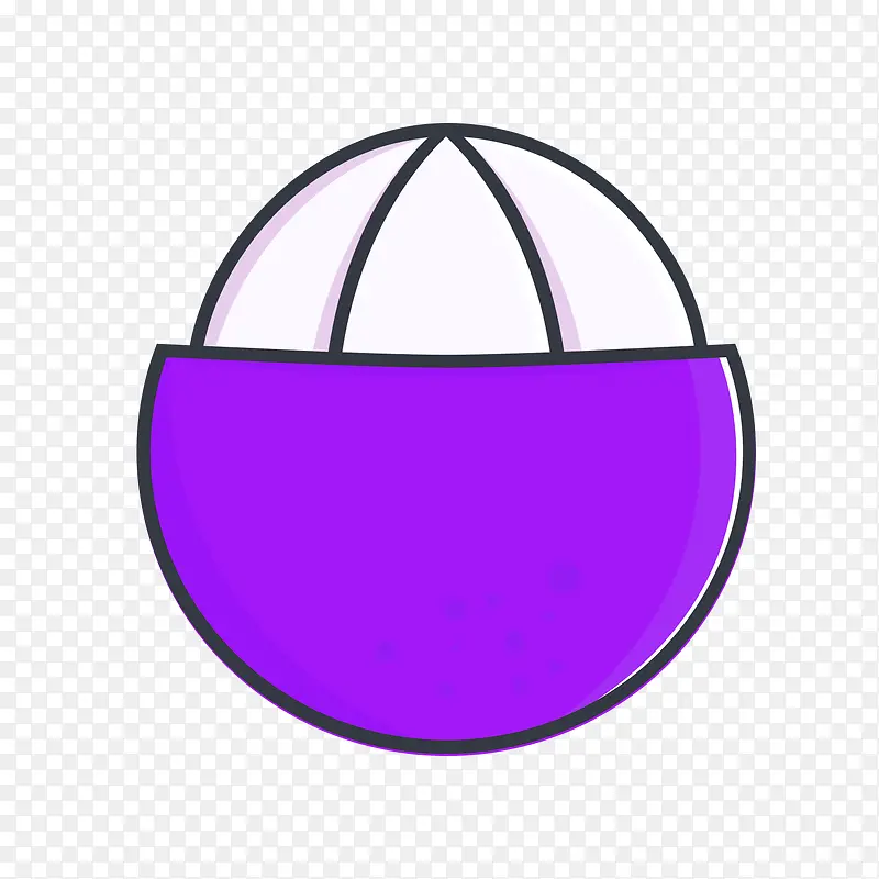 紫色手绘圆弧山竹元素