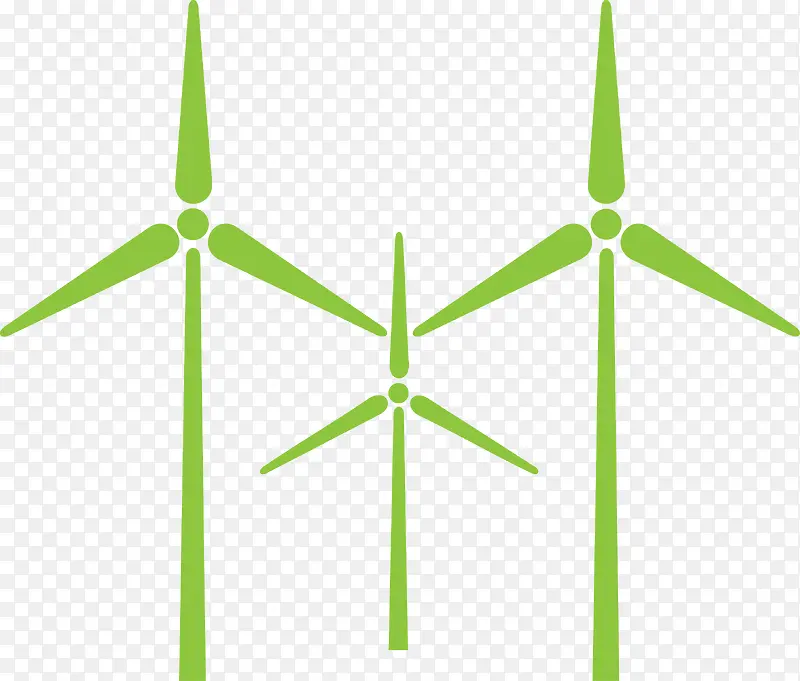 绿色环保矢量风车素材图