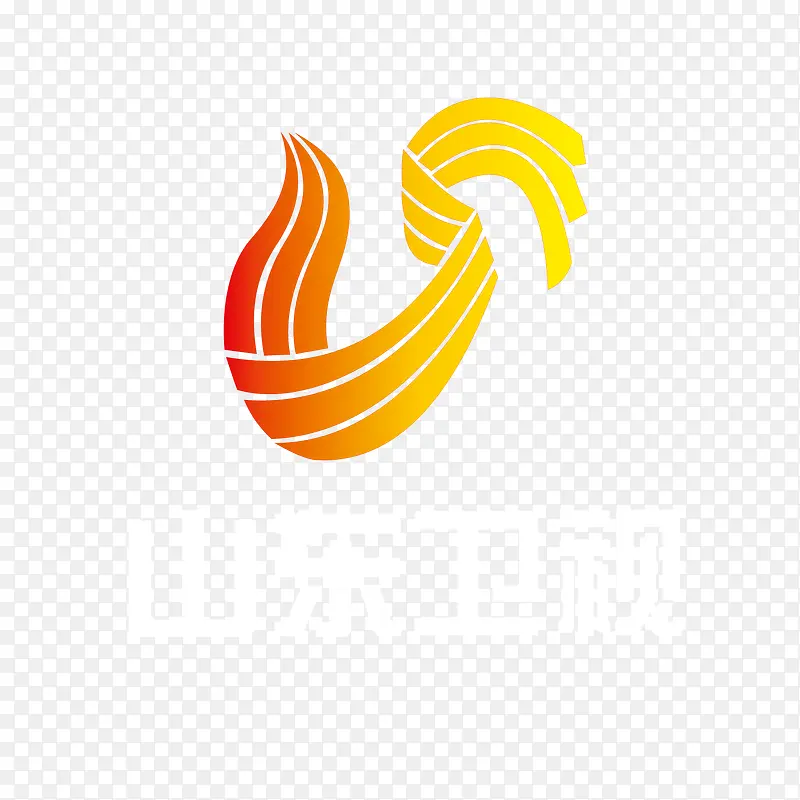 黄色渐变山东卫视logo标志