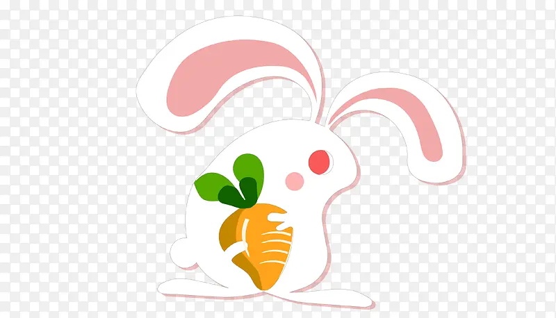 中秋节拿萝卜的可爱兔子卡通