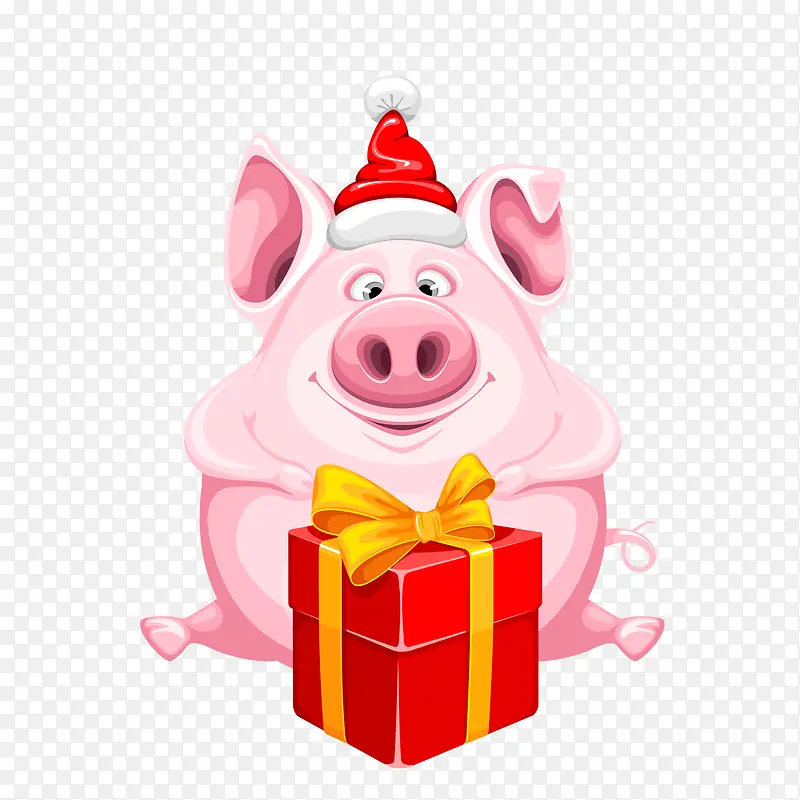 卡通猪年圣诞节动物设计