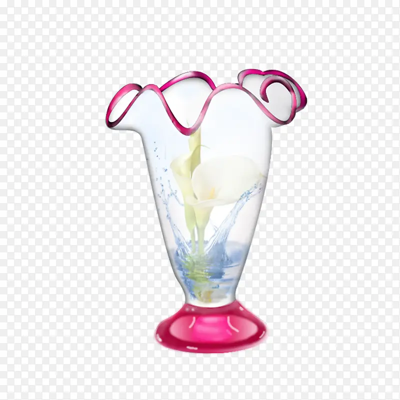 透明高品质粉红玻璃花瓶