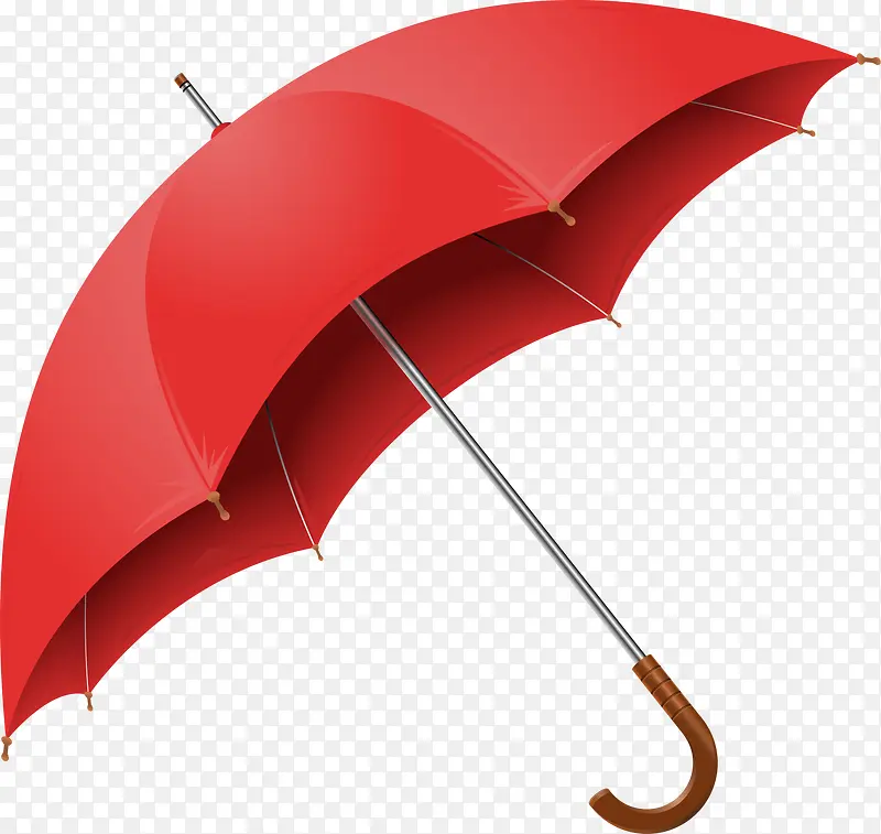 卡通红色雨伞伞具