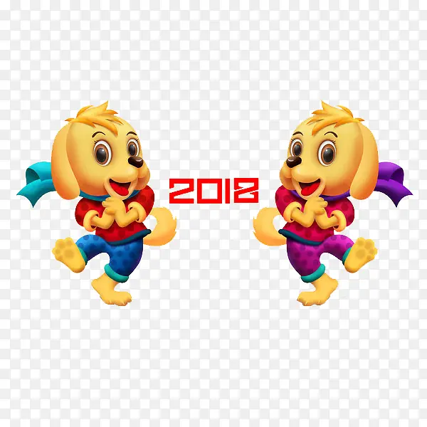 卡通狗年拜年免抠图