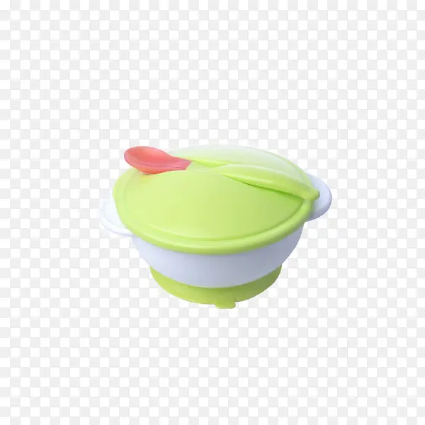 宝宝餐具吸盘碗双耳碗-绿色