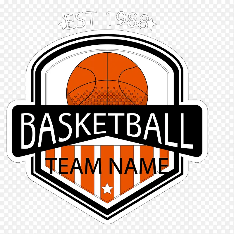 复古篮球赛标签设计