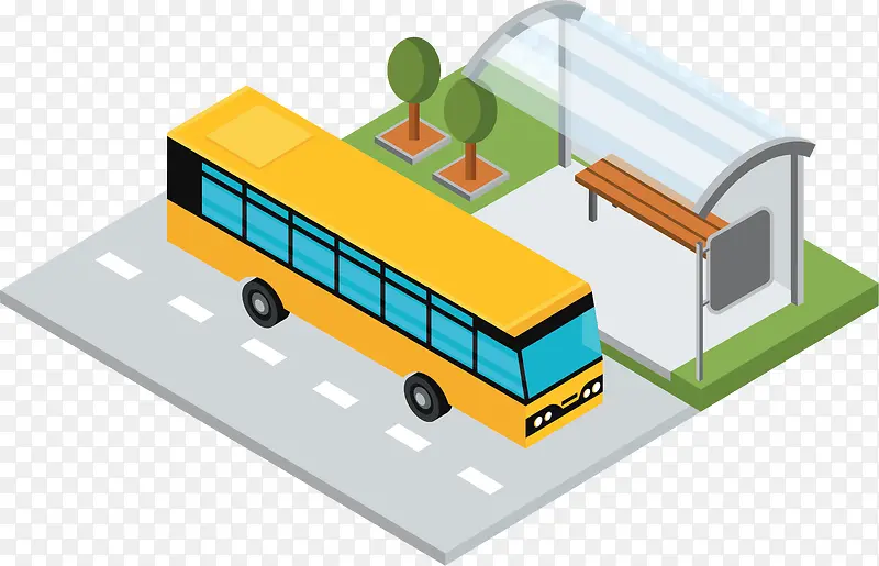 城市公交车站模型