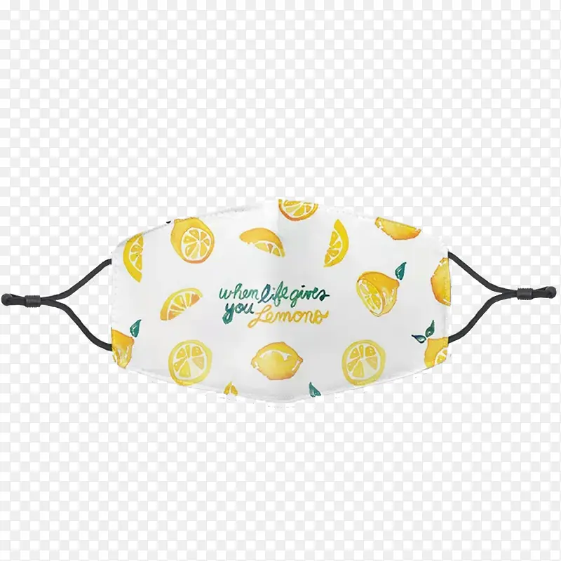 黄色柠檬简约大方一次性口罩