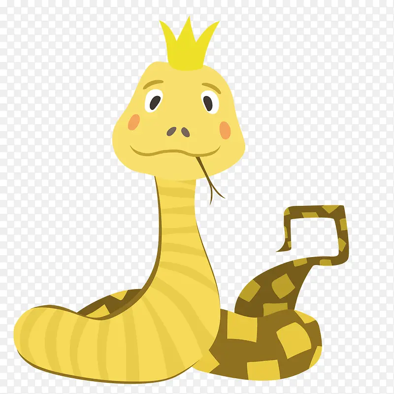 卡通黄色的蛇动物设计