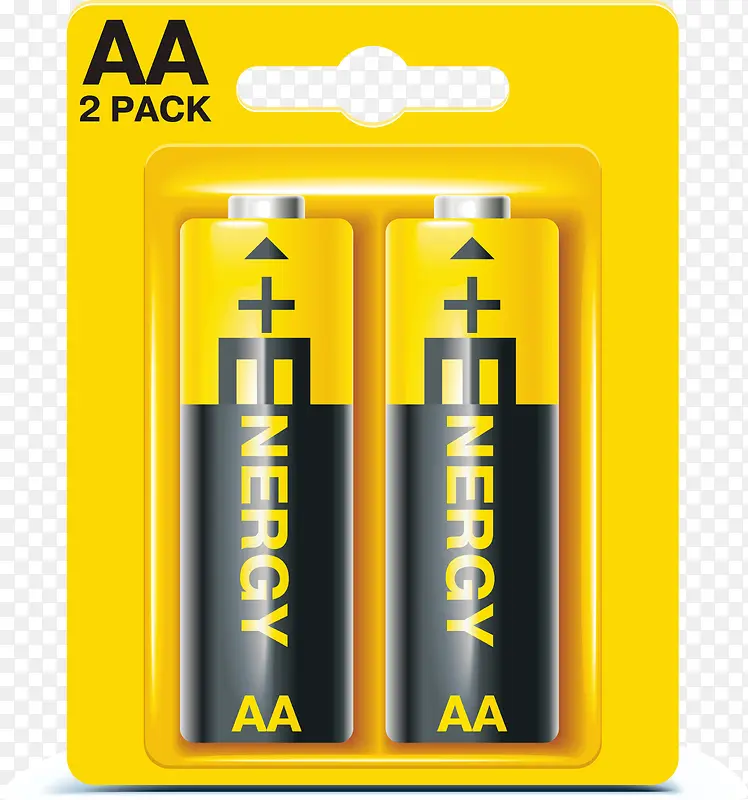 黄色电池包装元素