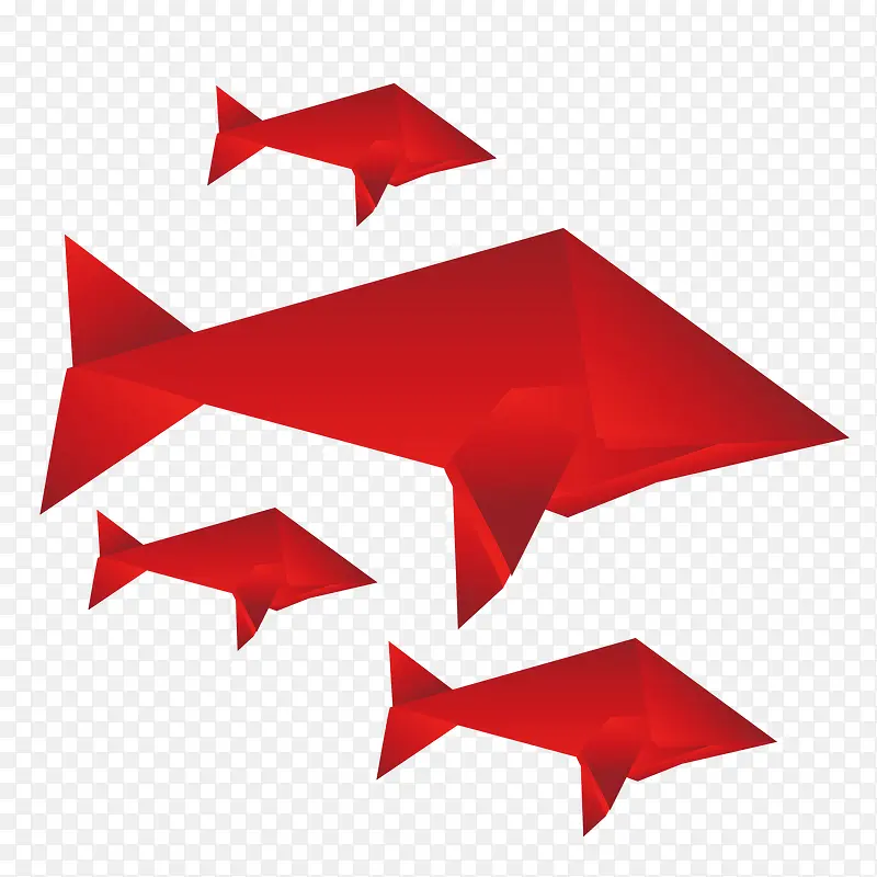 红色抽象鱼图案