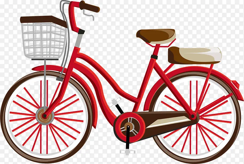 红色自行车矢量