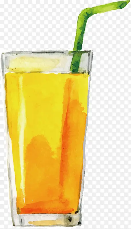 水彩果汁矢量图