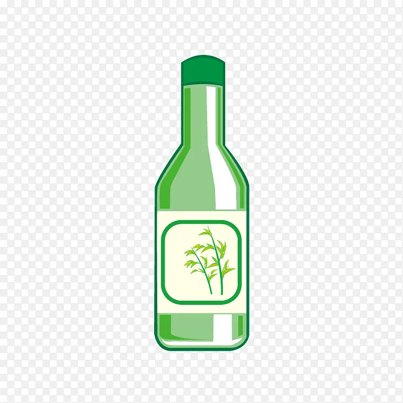 绿色小草图案的瓶子