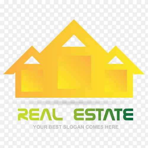 黄色个性房地产公司logo设计