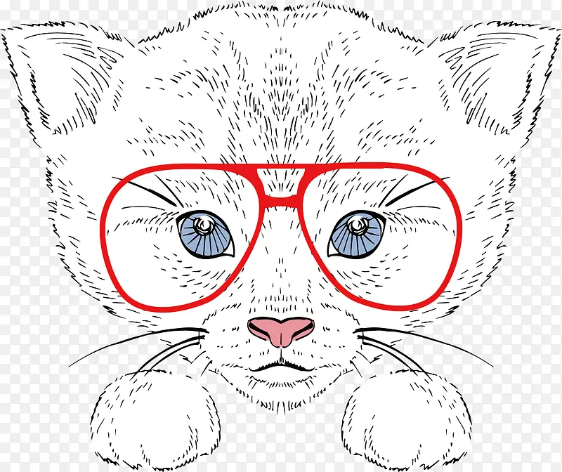 素描猫咪矢量