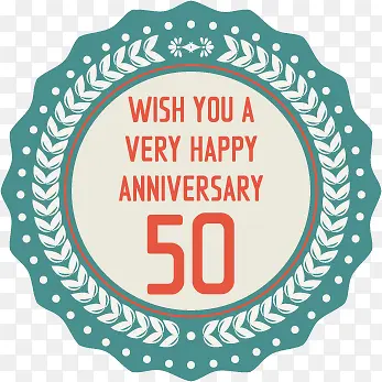 50周年纪念标签矢量图