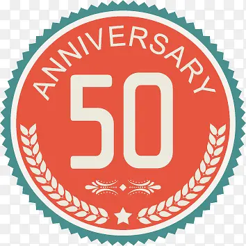 50周年纪念标签矢量图