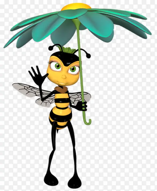 蜜蜂撑伞