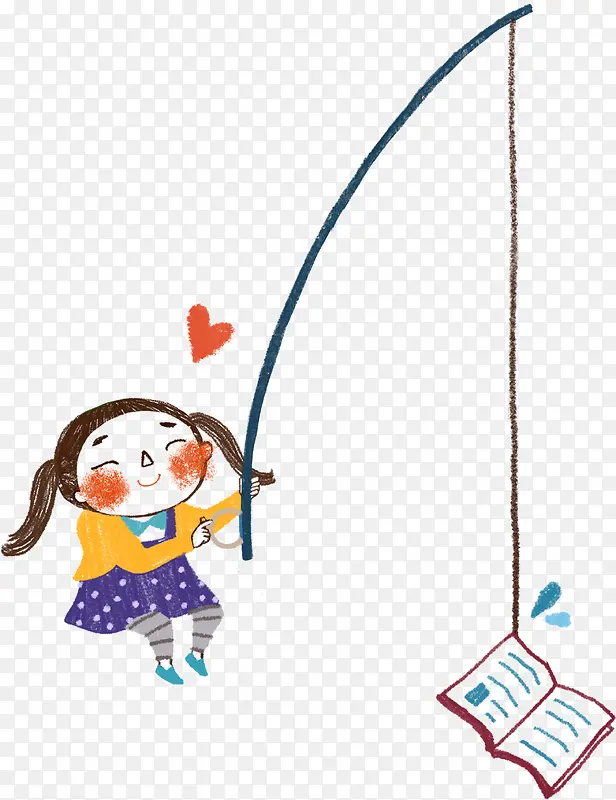 钓鱼的小女孩